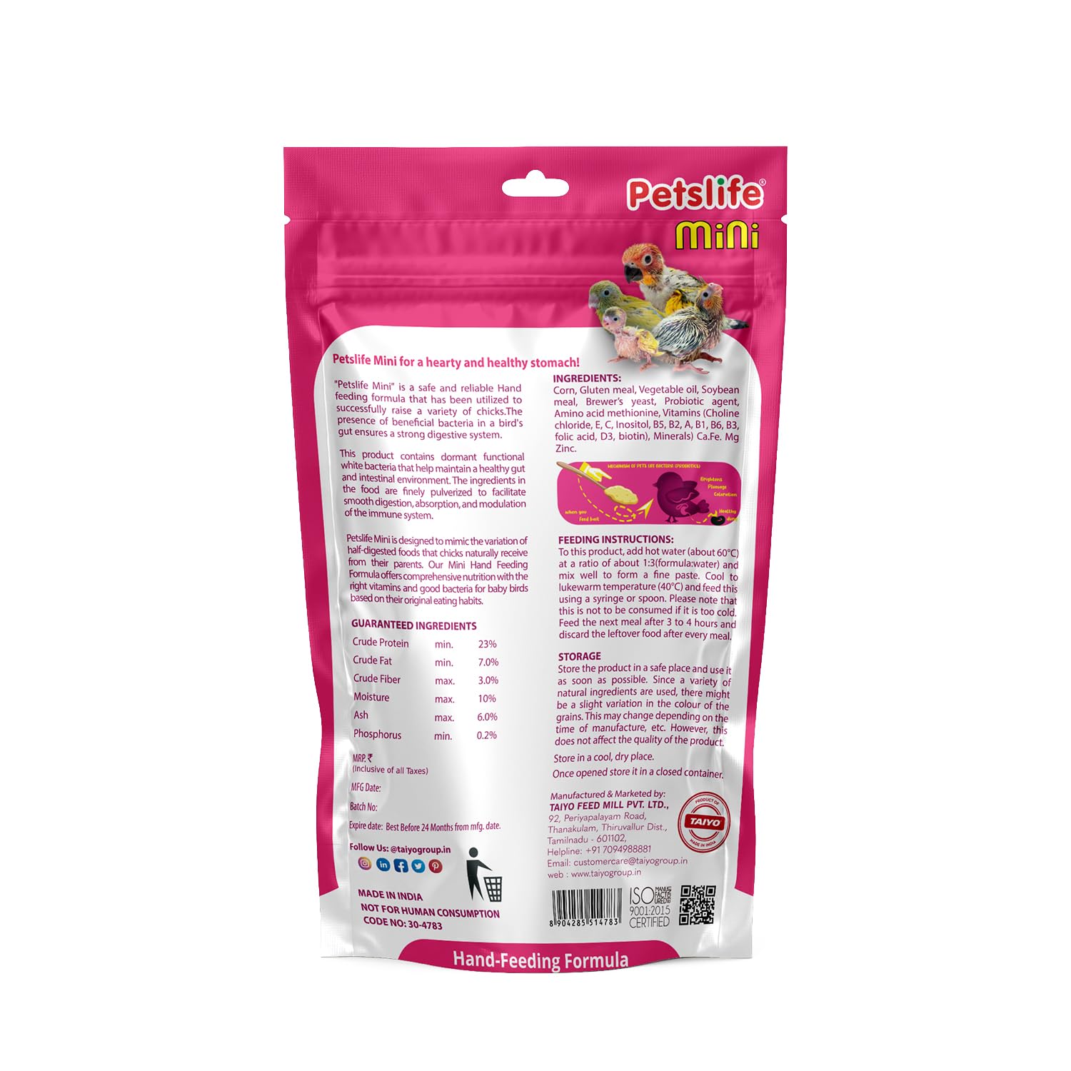 Petslife Mini Hand Feeding Formula for All Baby Birds, 50g - Image 3