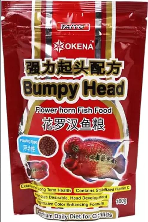 Taiyo Okena Bumpy Head Flower Horn Fish Food, 100g