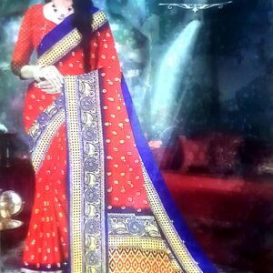 Fancy Decent Function Saree With Thread Works At Border With Blouse