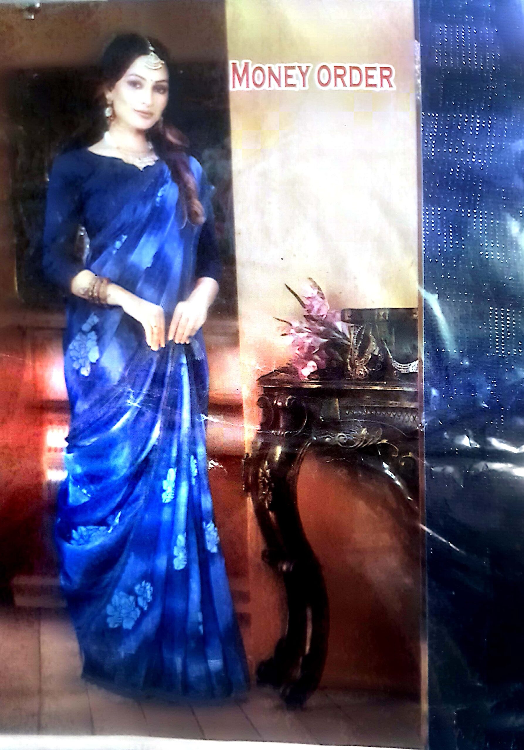 Printed Magic Check Jari Shining Saree - Image 3