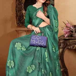 Printed Magic Check Jari Shining Saree