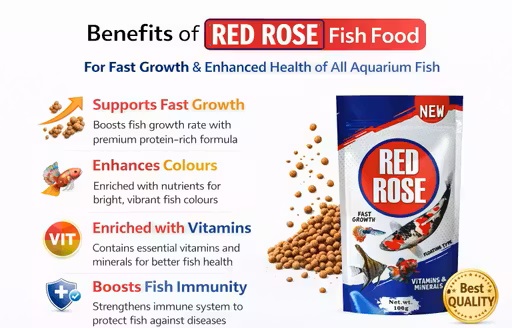 Red Rose Fish Food 100 gram Pouch Aquarium - Image 3